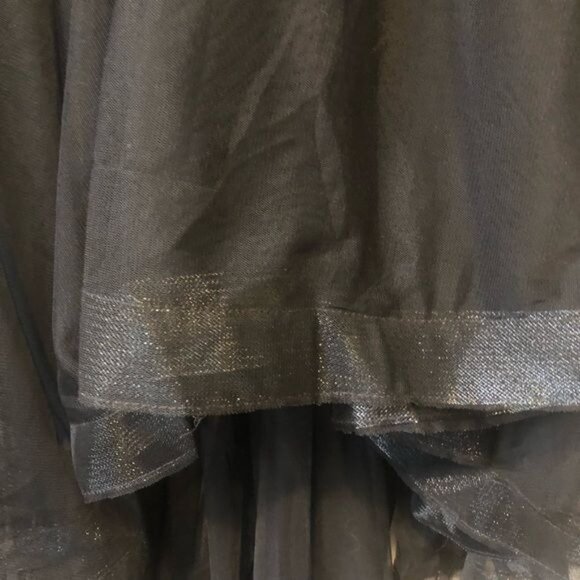 black tulle sequined Hi Low maxi dress Gown / Prom Event Homecoming Size Large - Picture 4 of 12